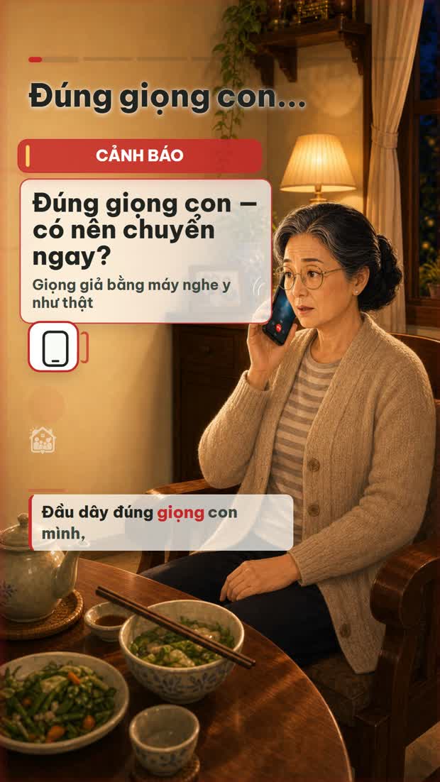 Giả giọng/mặt người thân xin tiền gấp